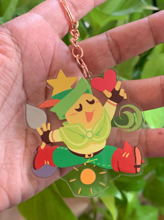 2.5" Clear Acrylic Keychain of Bard from Wandersong